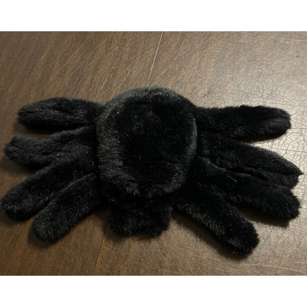 Jerry Elsner Black Spider Full Body Hand Puppet Pink Eyes Plush Pretend Play